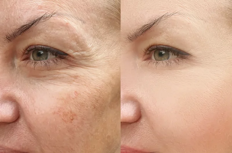 Botox-Behandlung vor und nach der Behandlung